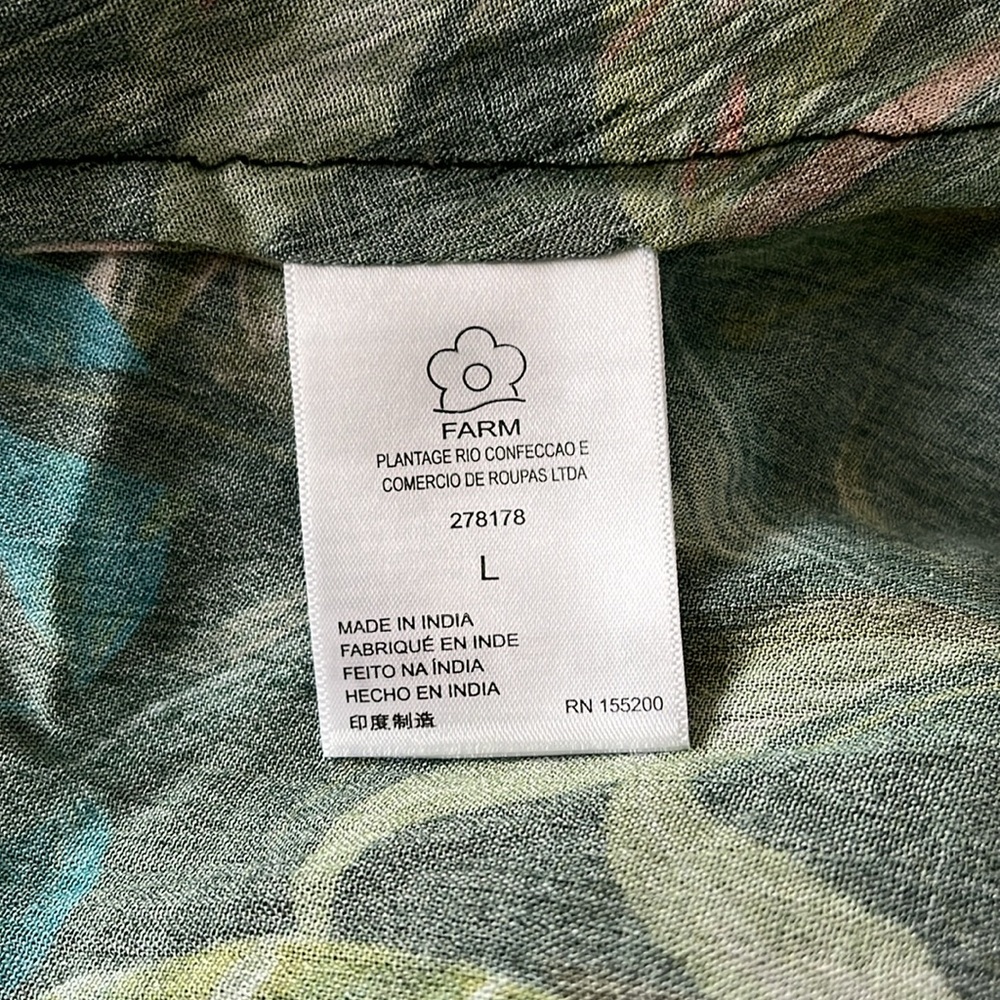 NWT | FARM Rio Foliage Jungle Cutout Cover-Up | Sz L - Picture 8 of 8